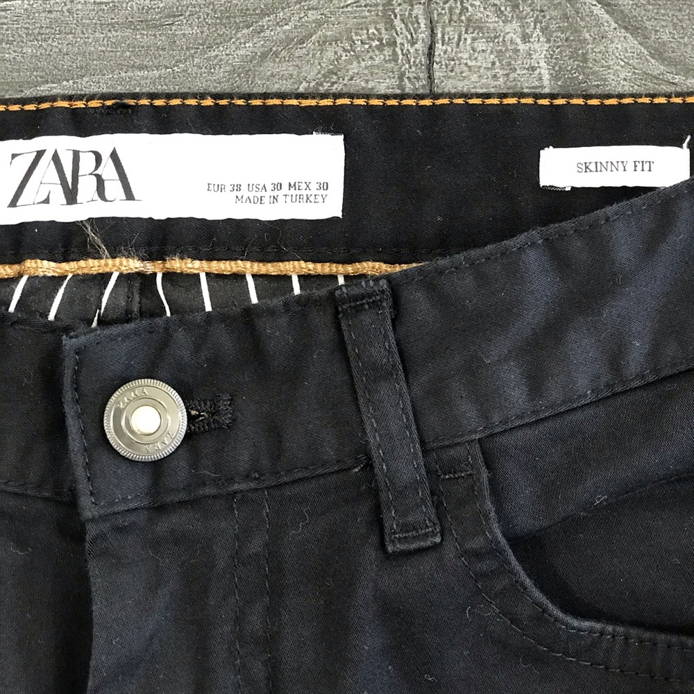 Men’s Zara Black Jeans Stretch Skinny Fit Pants - Picture 4 of 6